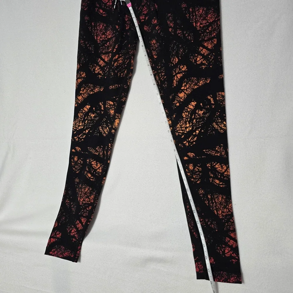 Nike Dri-Fit Women's‎ Running Leggings Black Orange Pink Abstract Tree Size S